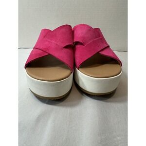Sorel Women's Cameron Flatform Mule Sandals Fucsia Sz 10.5